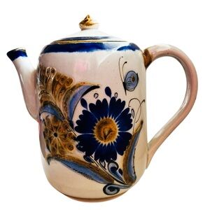 Vintage TONALA Mexico Tea Pot with Lid Signed